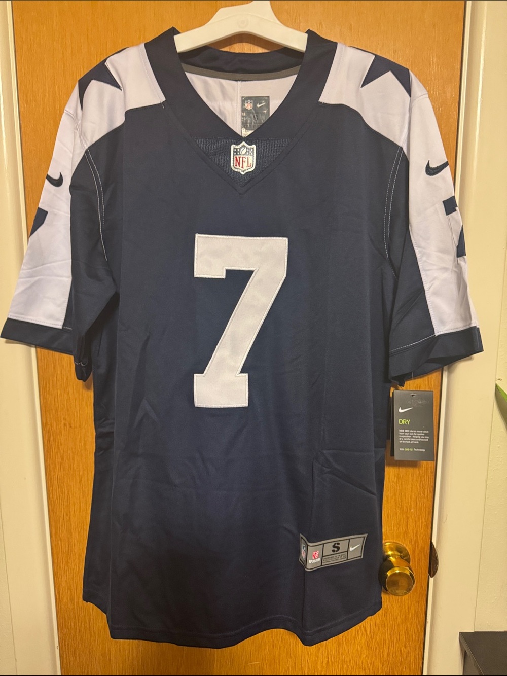 Nike Men's Navy and White Football Jersey - #7